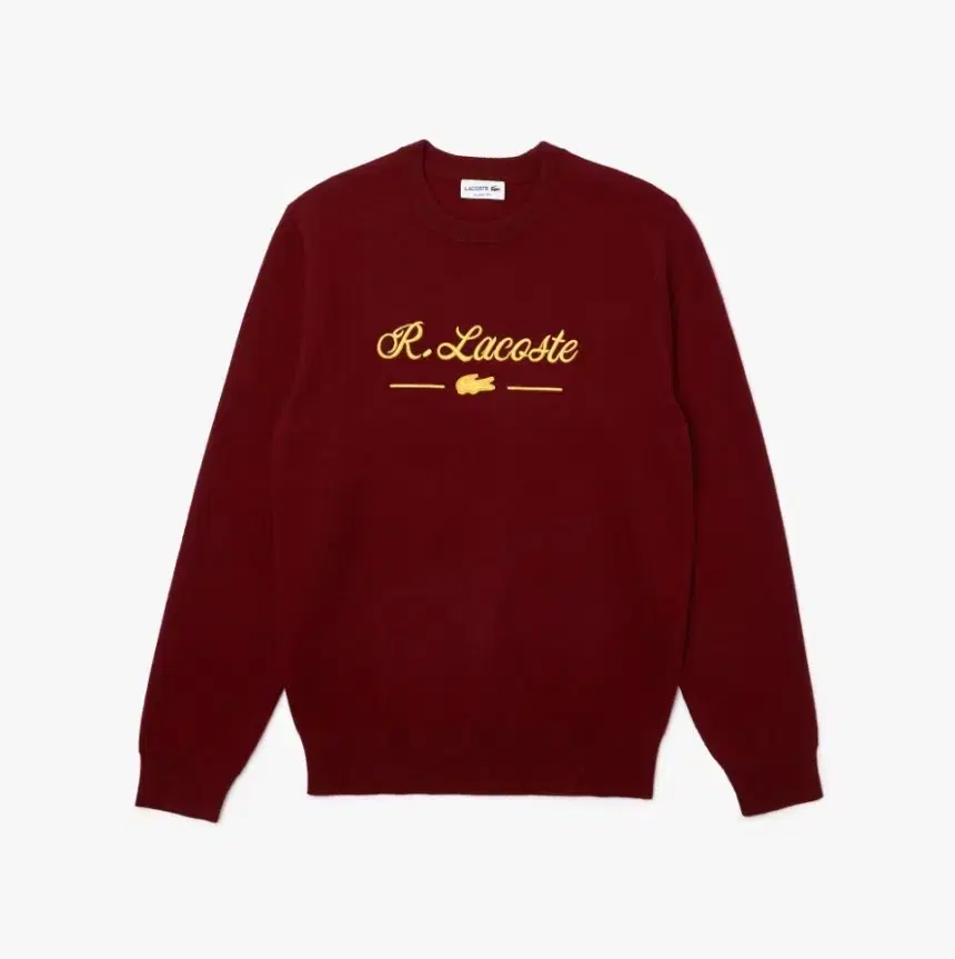 Lacoste Embroidered Lettering Wool and Cotton Sweater