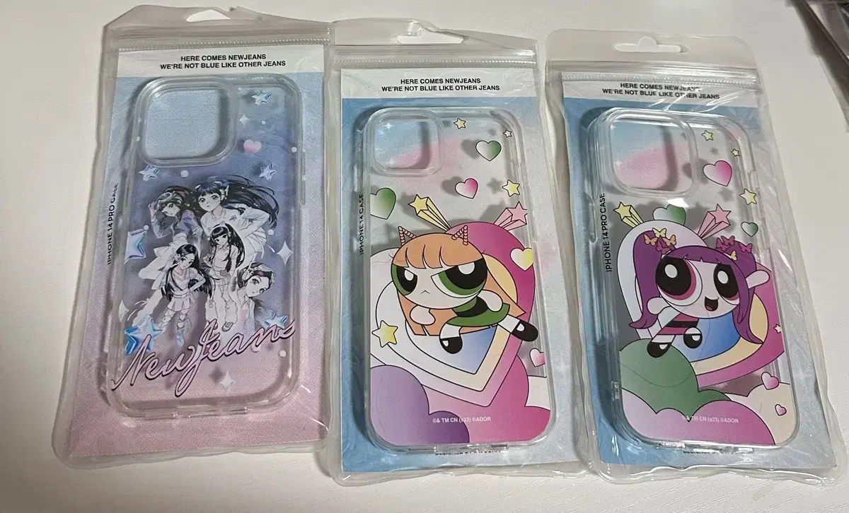 New Jeans Line Powerpuff Girls Phone Case hanni haerin Group Goods iPhone 14 PRO