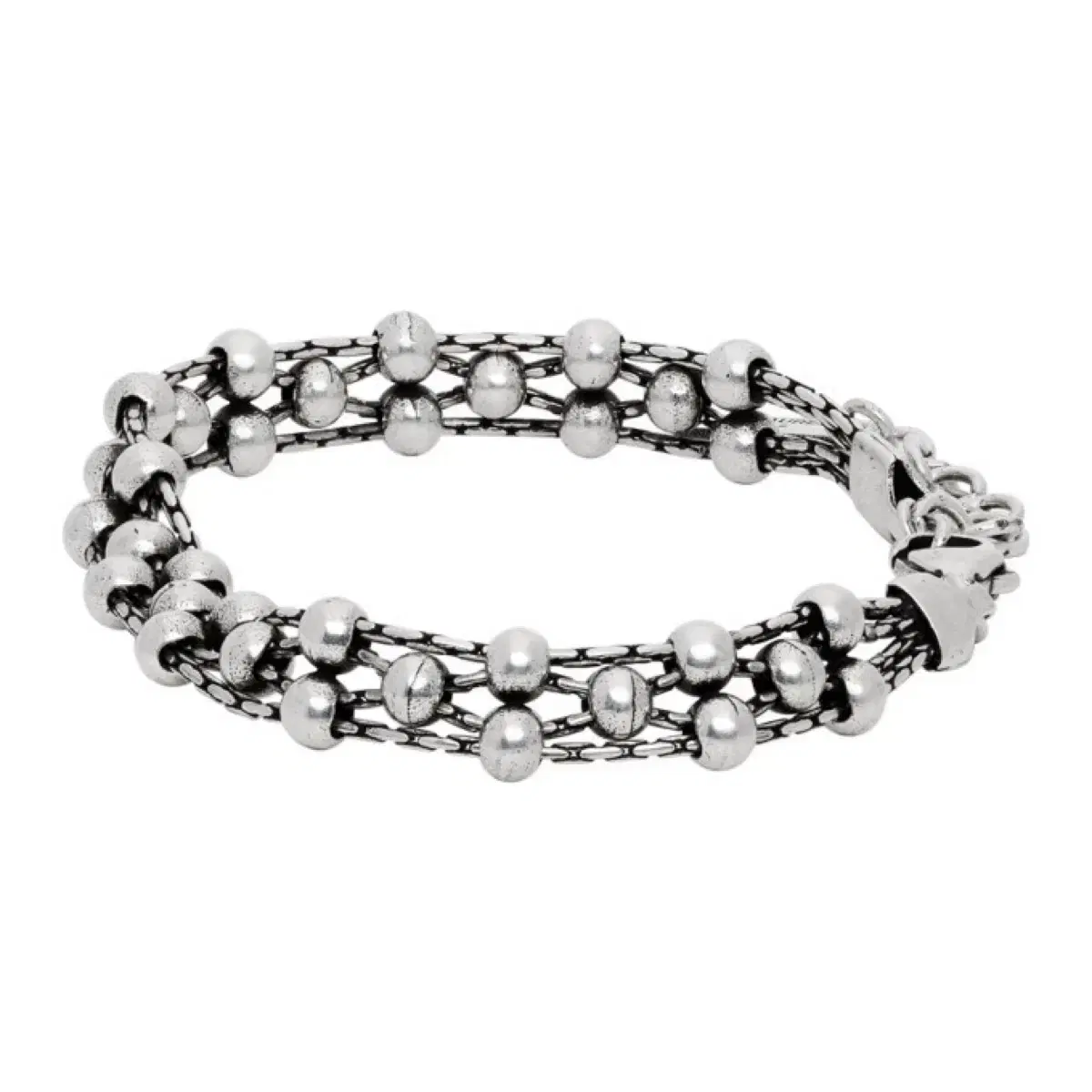 생로랑 Saint Laurent Silver Beaded Bracelet