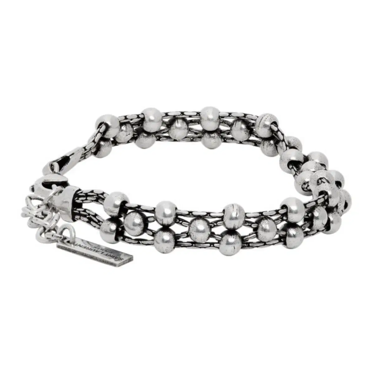 생로랑 Saint Laurent Silver Beaded Bracelet