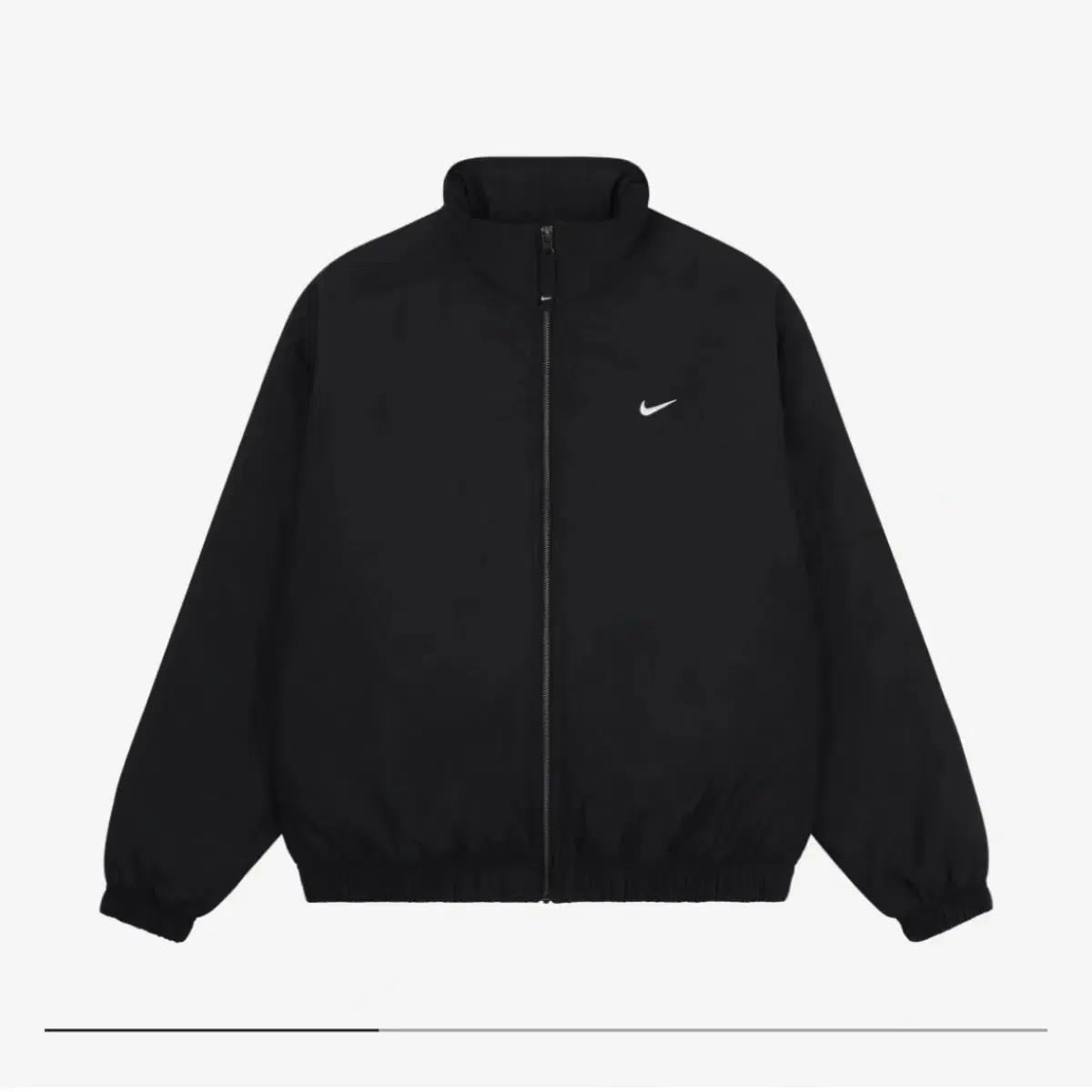 [L]Nike NRG Solo Swoosh Satin Bomber Jacket Black Brand New