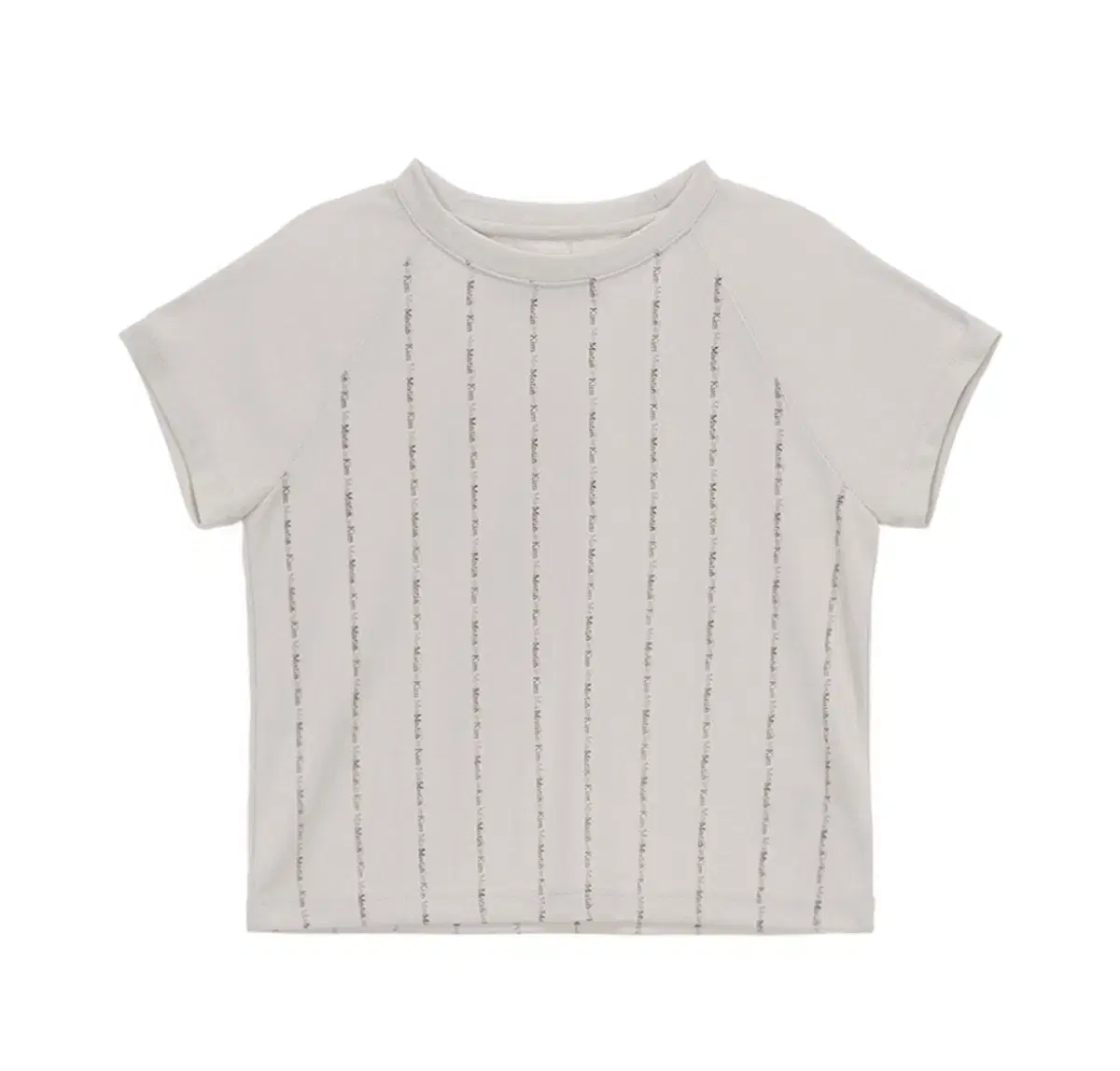 마뗑킴 LOGO PRINT RAGLAN TOP IN LIGHT GREY