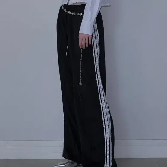 로제프란츠 Lace Jersey Track Pants [Black] 숏