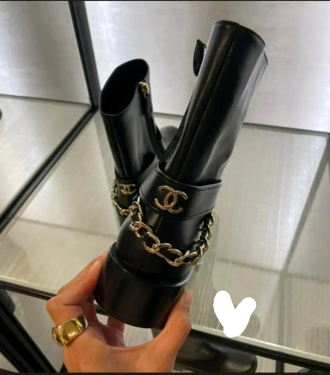 Chanel CC Back Logo Chain Ankle Boots