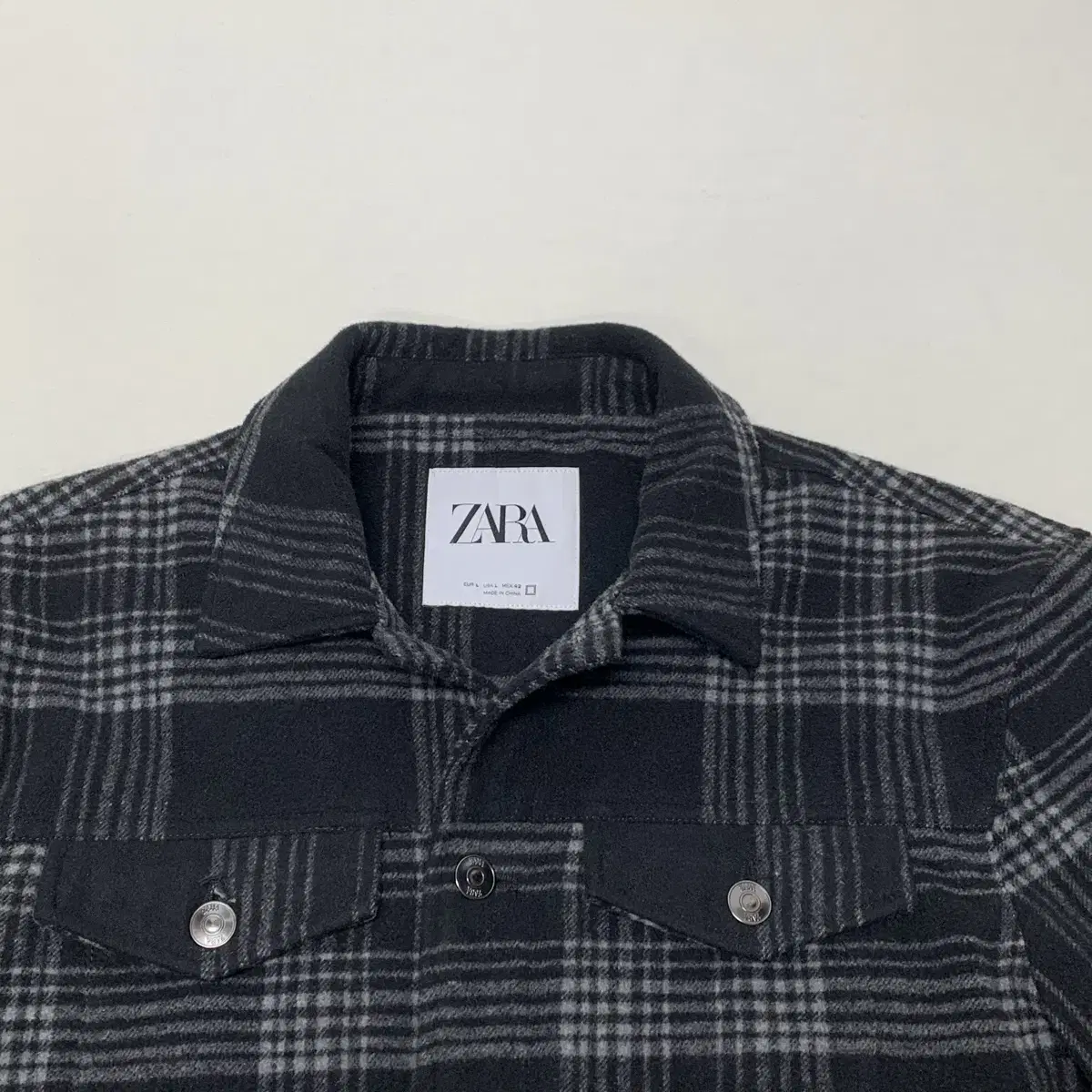 ZARA 자라 체크 모직자켓 (L)