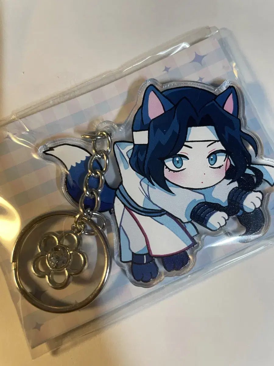 Return of the Blossoming Blade White Cloth Cat acrylic keyring sells