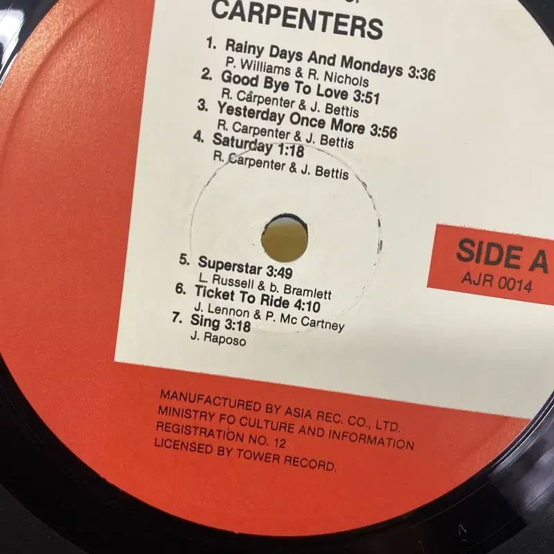 CARPENTERS BEST LP / AA1698