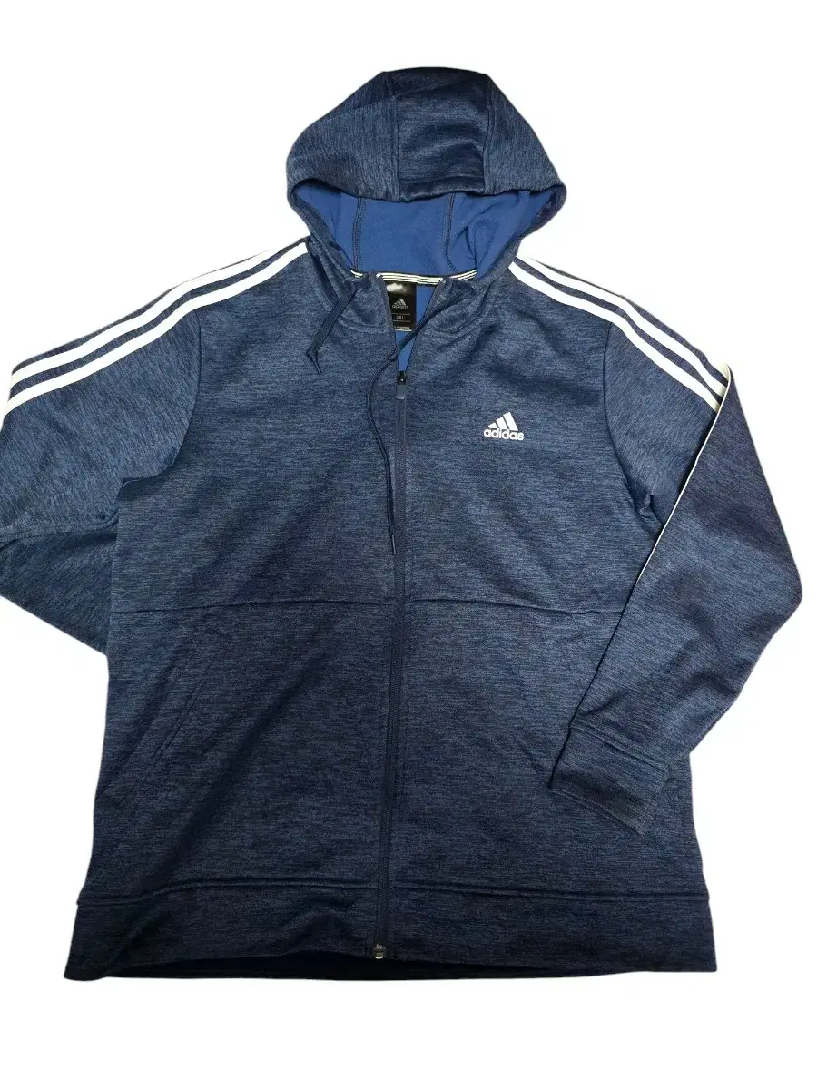 Adidas Brushed Hoodie Zip Up Navy 2XL