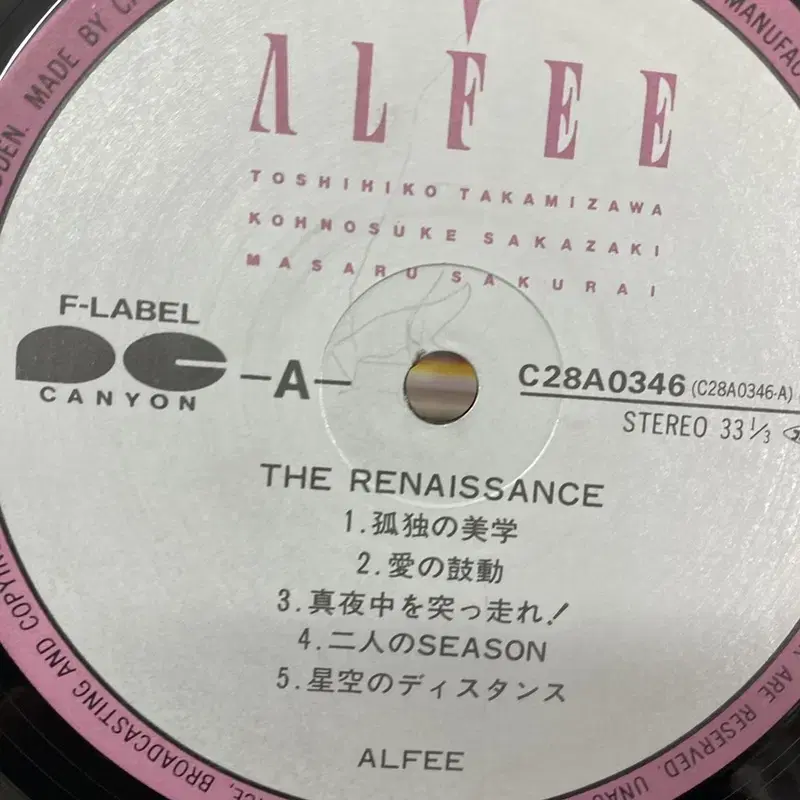 ALFEE LP / AA1748