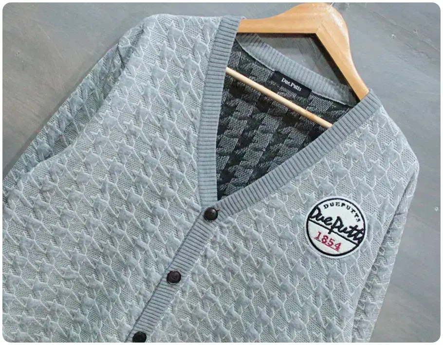 Sanbis Golf Houndstooth Embossed Knit Cardigan (Men110)