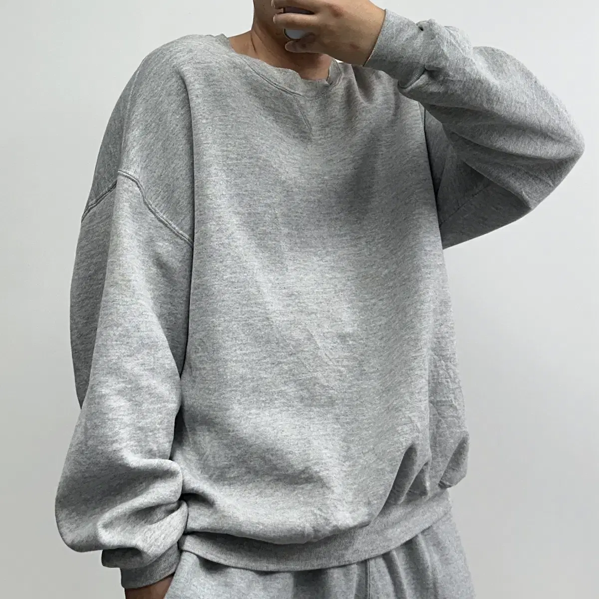 90s USA Russell Top-to-Bottom Sweatshirt Gray 2XL