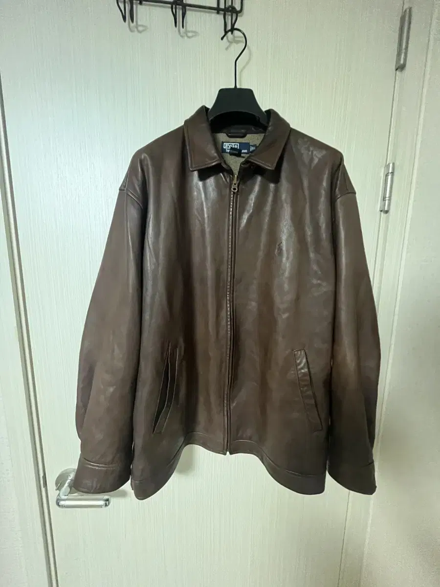 Vintage Polo Ralph Lauren Lambskin and Leather Jacket XL Brown