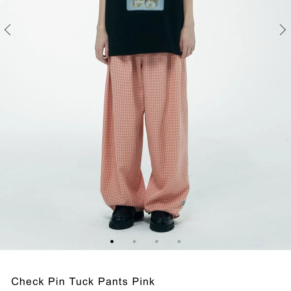 스컬프터 Check Pin Tuck Pants Pink (새상품)