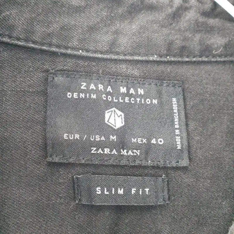 E7551 ZARA MAN 남M 슬림핏 블랙 데님 셔츠/더크