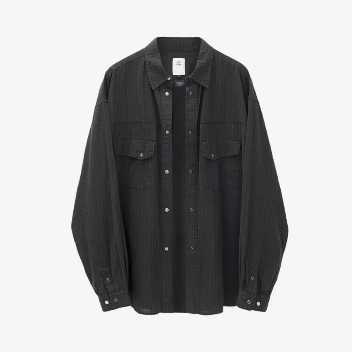 [4] Polyester Western Shirt Dark Brown