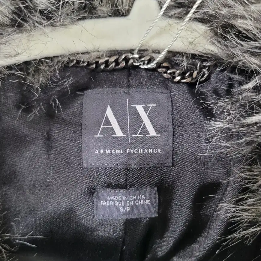 아르마니 익스체인지 ARMANI EXCHANGE 페이크 퍼 코트 S