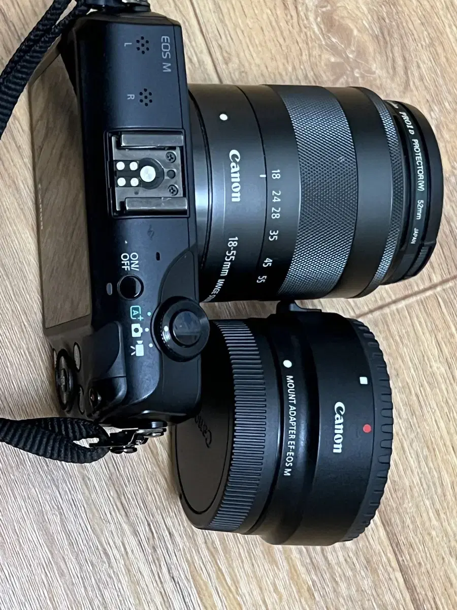 EOS M + 18-55 IS + EF Lens Adapter