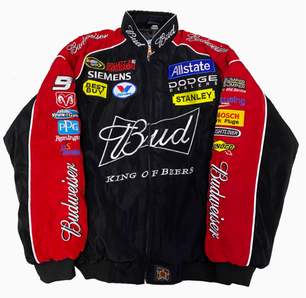 Budweiser Racing Jacket Vintage Oldschool Street Bike Jumper F One F1