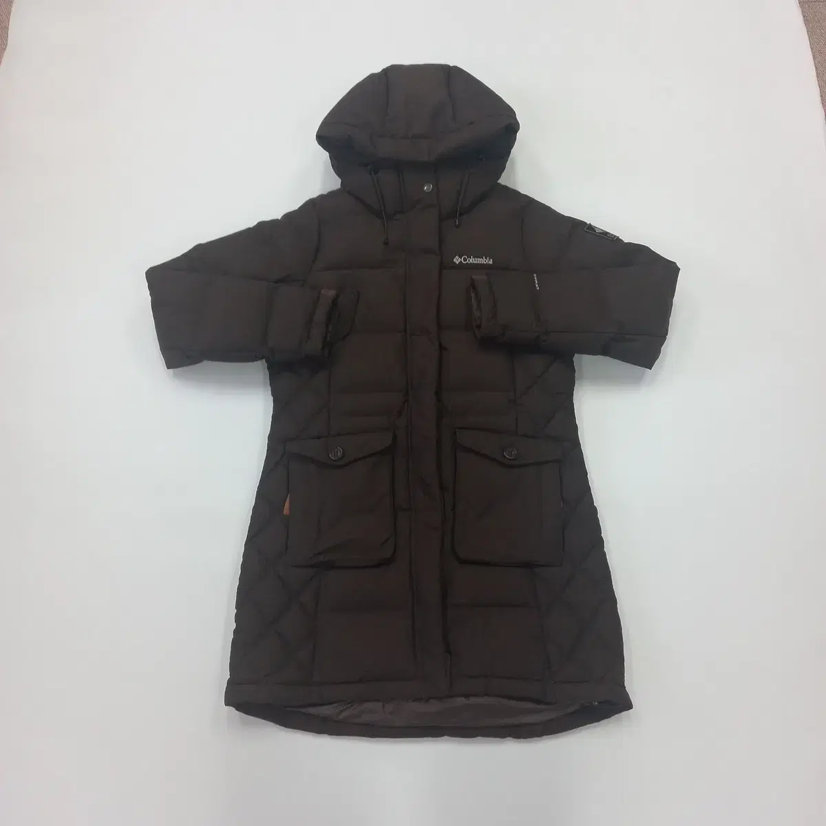 Colombia Hooded Zip Up Long Puffer L (1052)