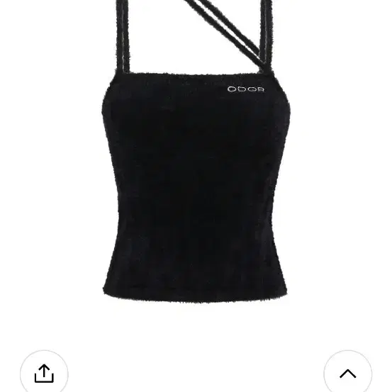 [오도어] Fuzzy cross sleeveless in black