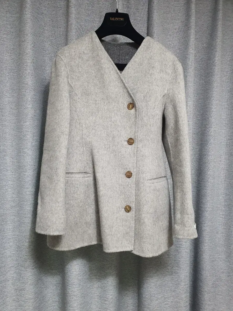 11am11am Genuine handmade wool button half jacket coat S