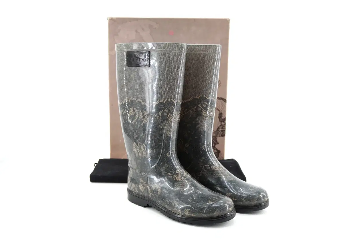 [Good Used Luxury Goods Ulsan Branch] Valentino lace-print rain boots Condition A