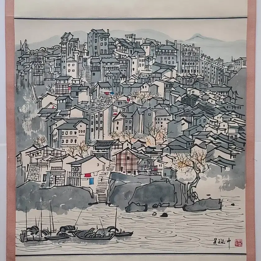 오관중, 중경산성, 68x68cm.