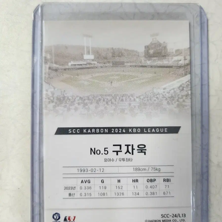 2024 KBO SCC 카본 구자욱 베이스 카드 판매 삼성라이온즈