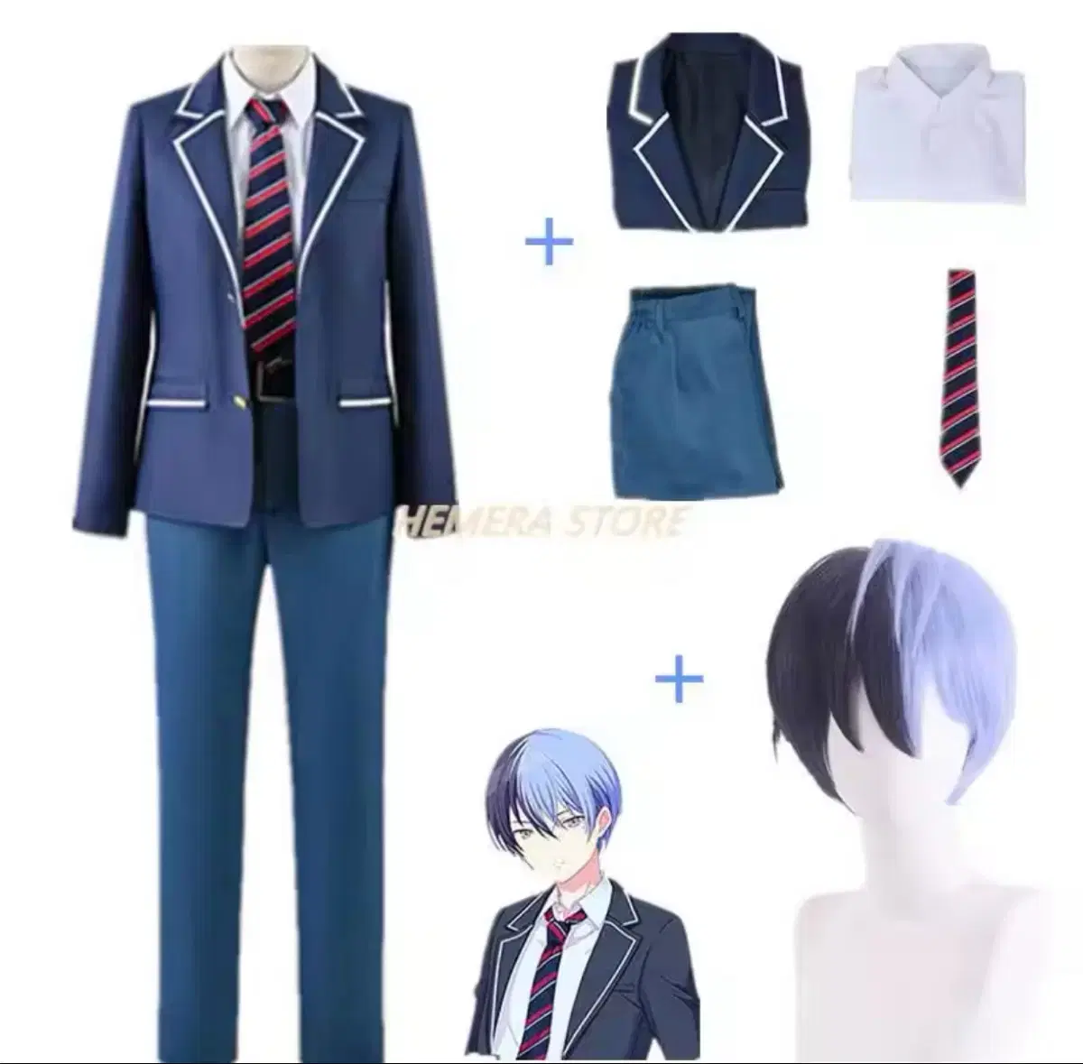 Prosecca) Aoyagi Touya Kamigo school uniform, wig cosplay sells