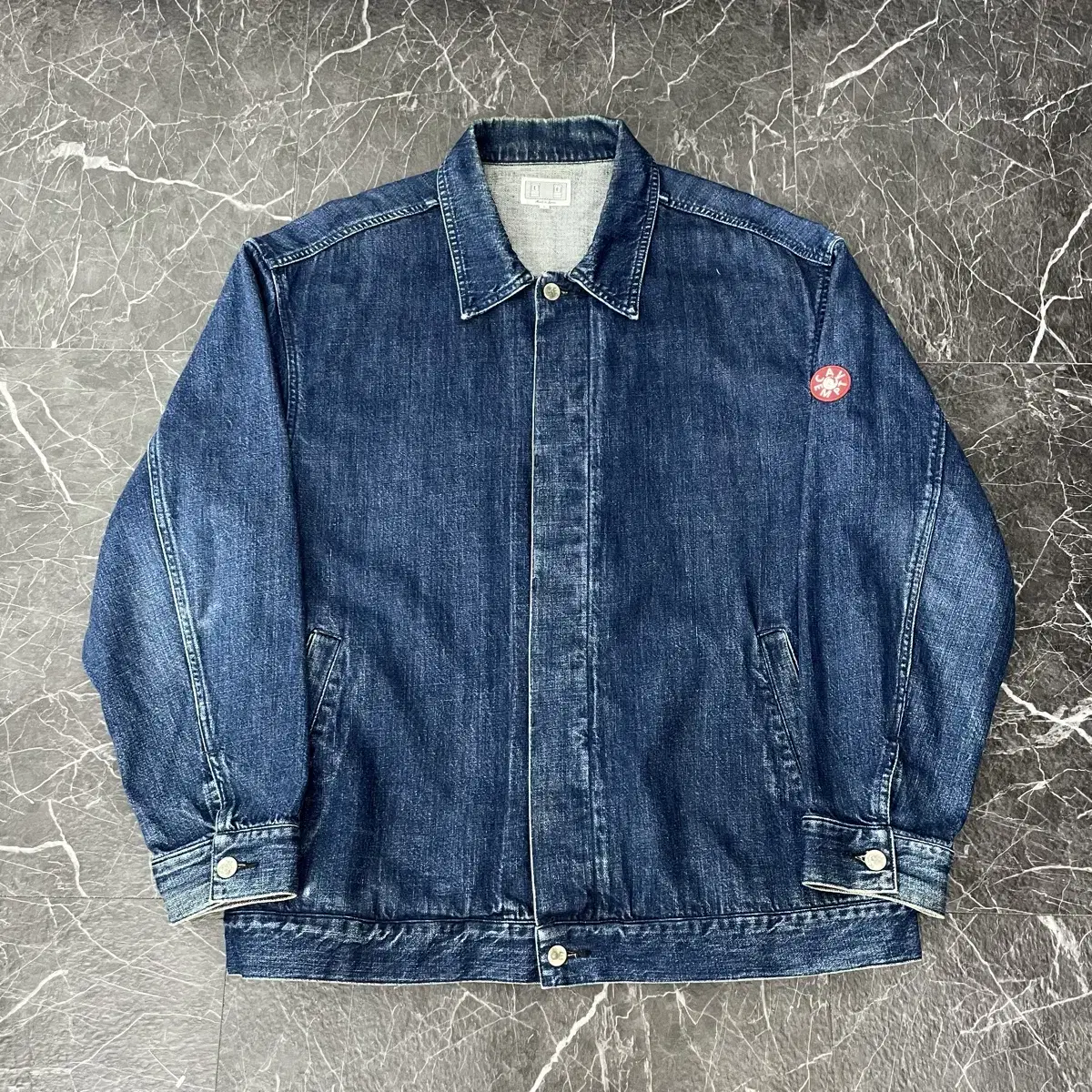 CAVEMPT Minimalist Zip-Up Denim Jacket