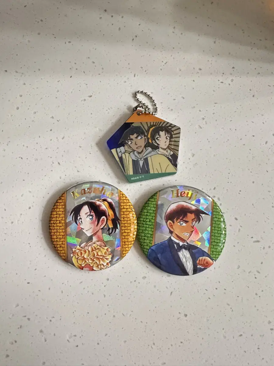 Detective Conan Heiji kazuha 30th Anniversary Can Badge / Keyring