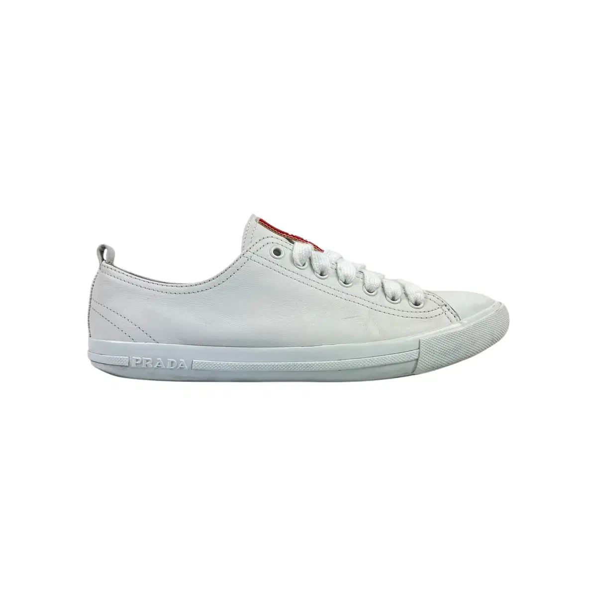 255 W Prada Sneakers Leather White (6.5) (4E)