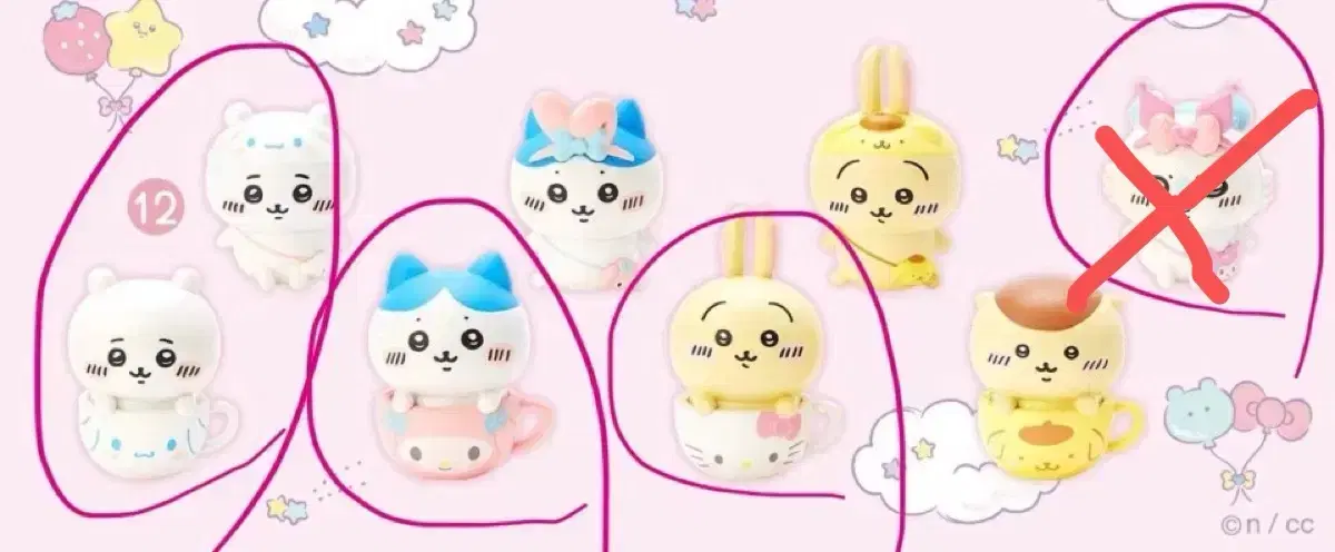 Munchkin Chiikawa Hachiware Momonga Usagi Sanrio Hello Kitty Mymelody Figures