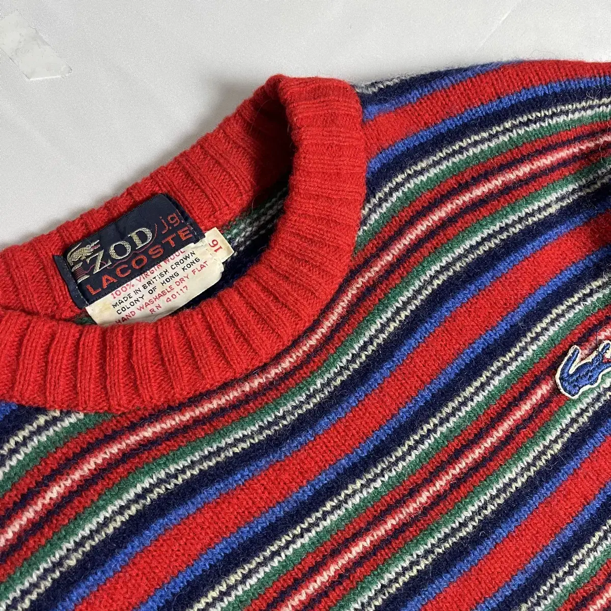 [IZOD] 80's izod 라코스테 스트라이프 울 니트