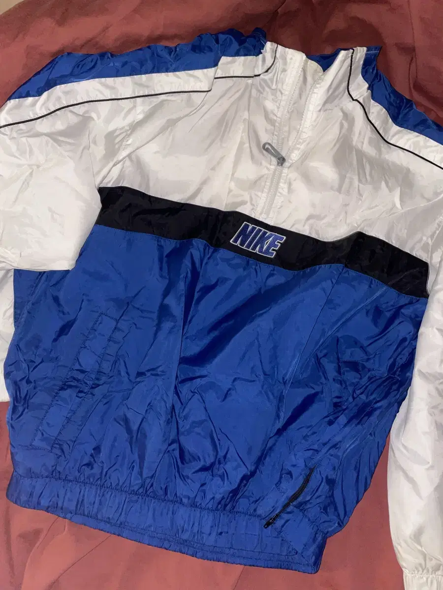 Nike Vintage Vahn Zip Up Windbreaker White bloo L