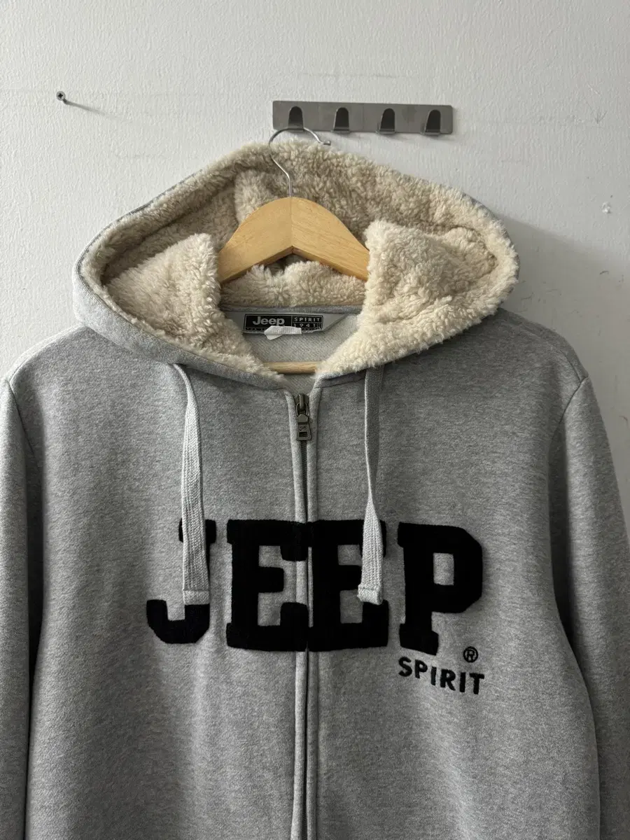 Jeep Unisex Brushed Hoodie Zip-Up _ Grey