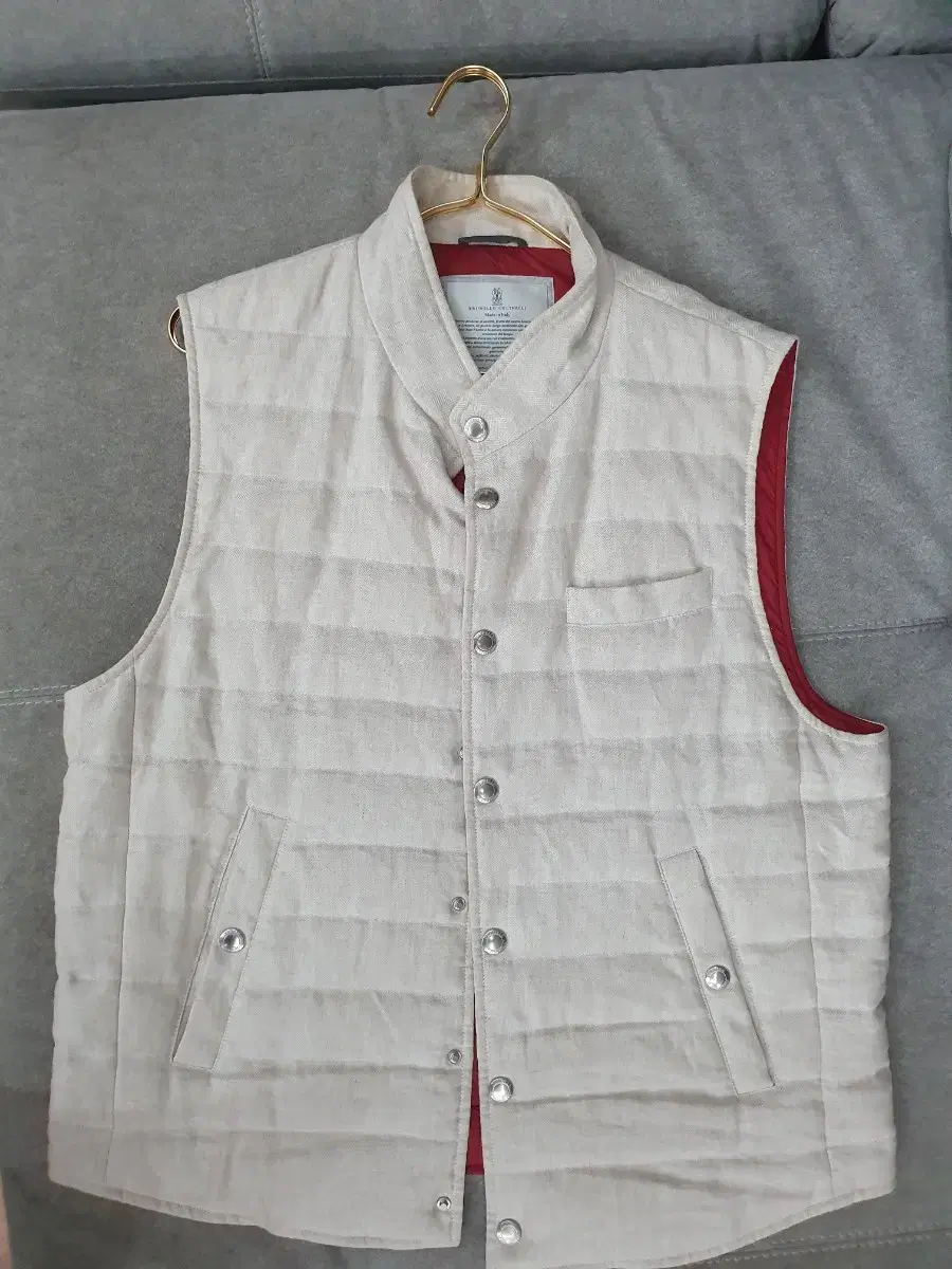 Brunello Cucinelli Cottonvest Whitesand XL