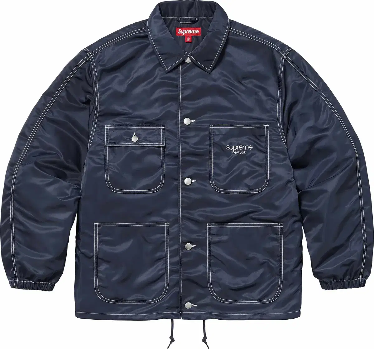 Genuine XXL Supreme Nylon Chore Coat Navy 24SS Supreme Coach Jacket