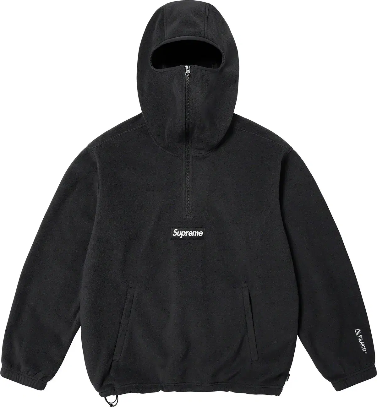 Genuine M Supreme Polartec Face Mask Half Zip Hooded Black Pullover Anorak