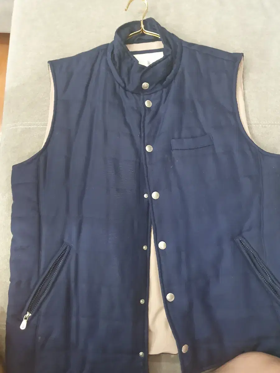 Brunello Cucinelli Down vest navy 2XL with hood