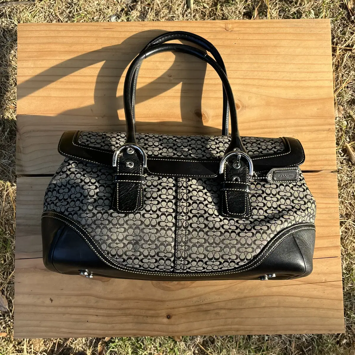 COACH 00's Jacquard  Shoulder Bag