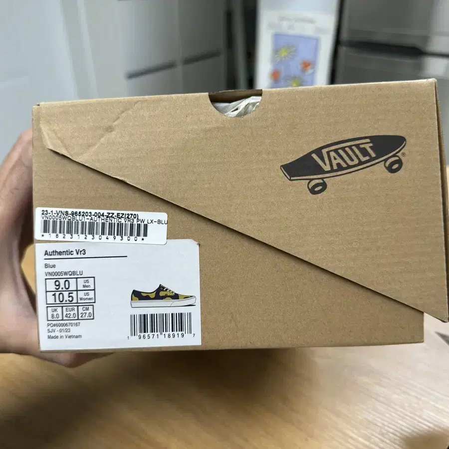 Vans UA Authentic VR3 PW LX 블루 옐로우 270