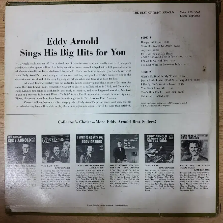 EDDY ARNOLD 음반 b (LP 턴테이블 오디오 앰프