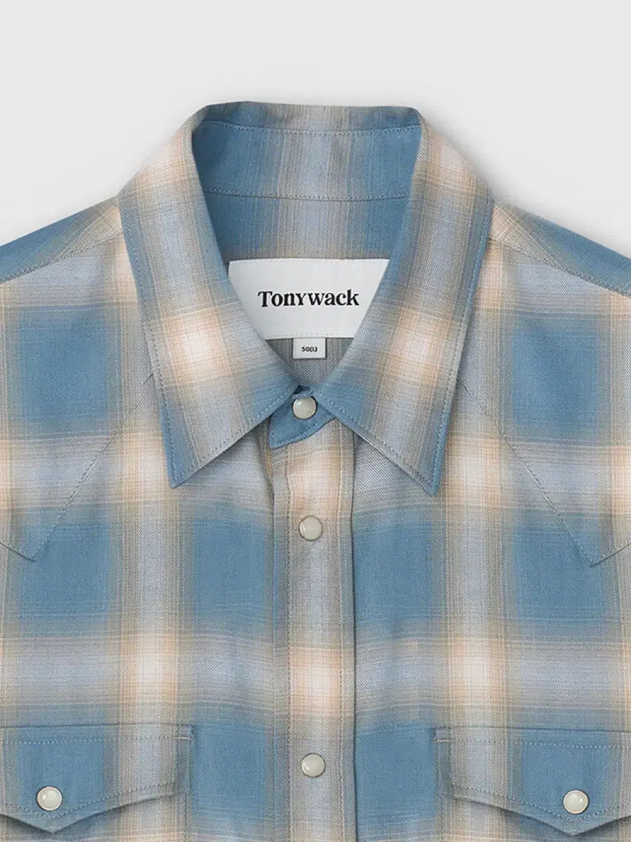 Tony Weck Ombré Western Check Shirt Sky Blue