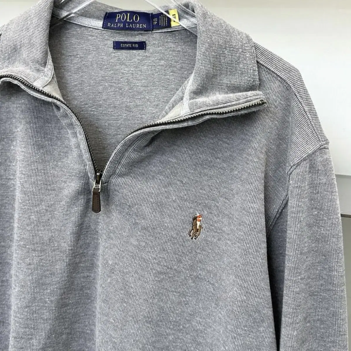 폴로 polo gray cotton half zip shirt