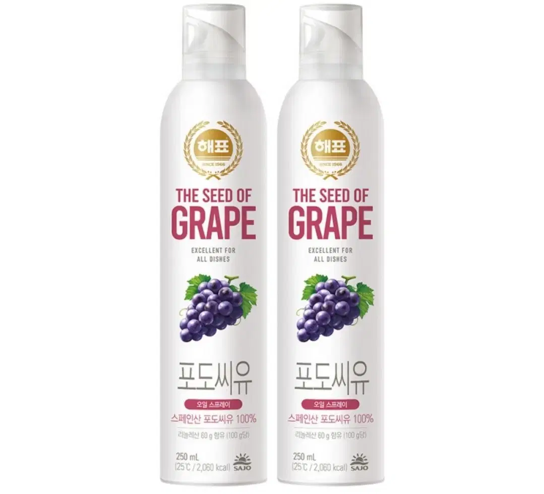 [무료배송] 해표 오일스프레이 포도씨유 250ml 2개