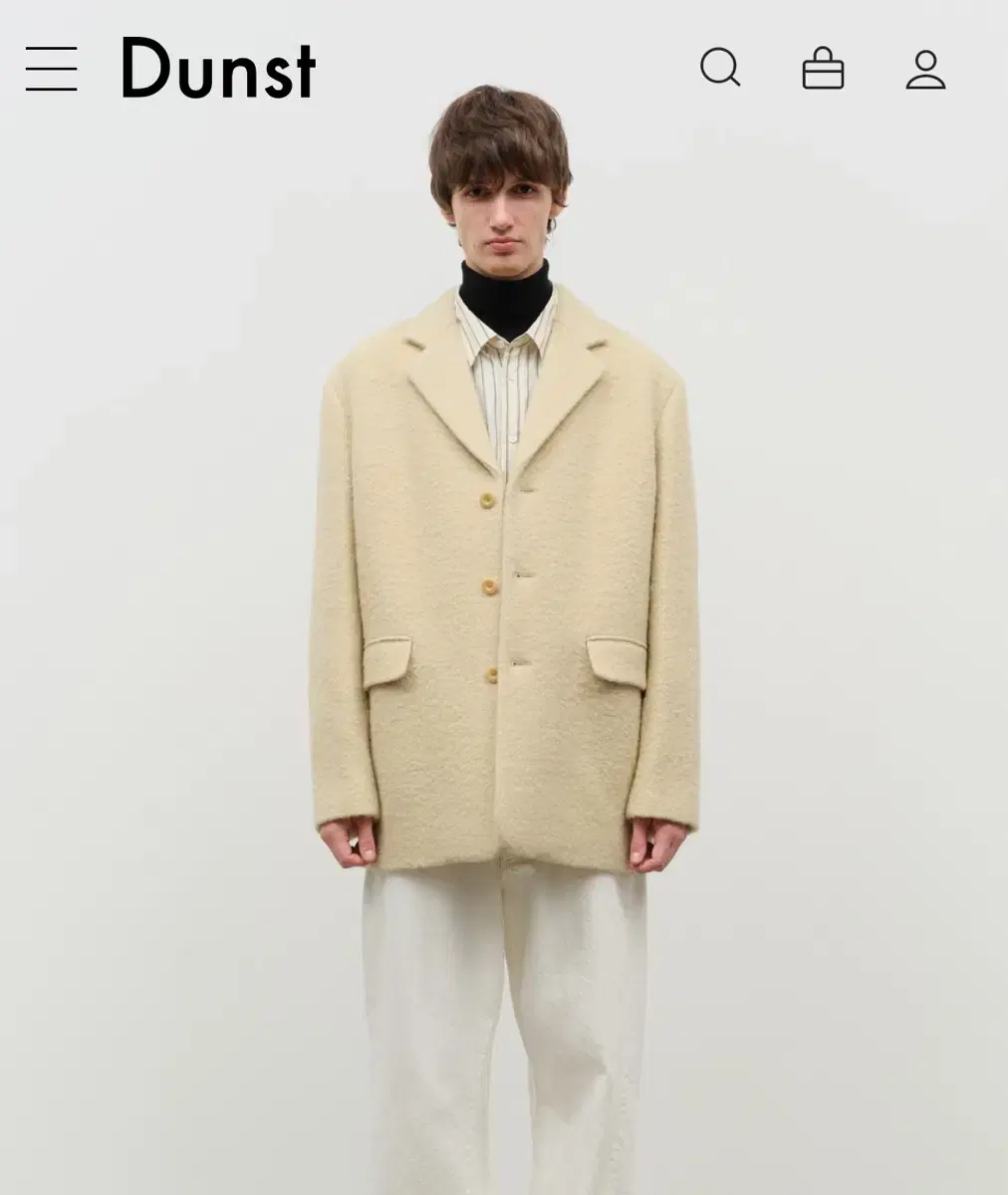 (NEW) Dunst 3-Button Bounce Wool Jacket Butter