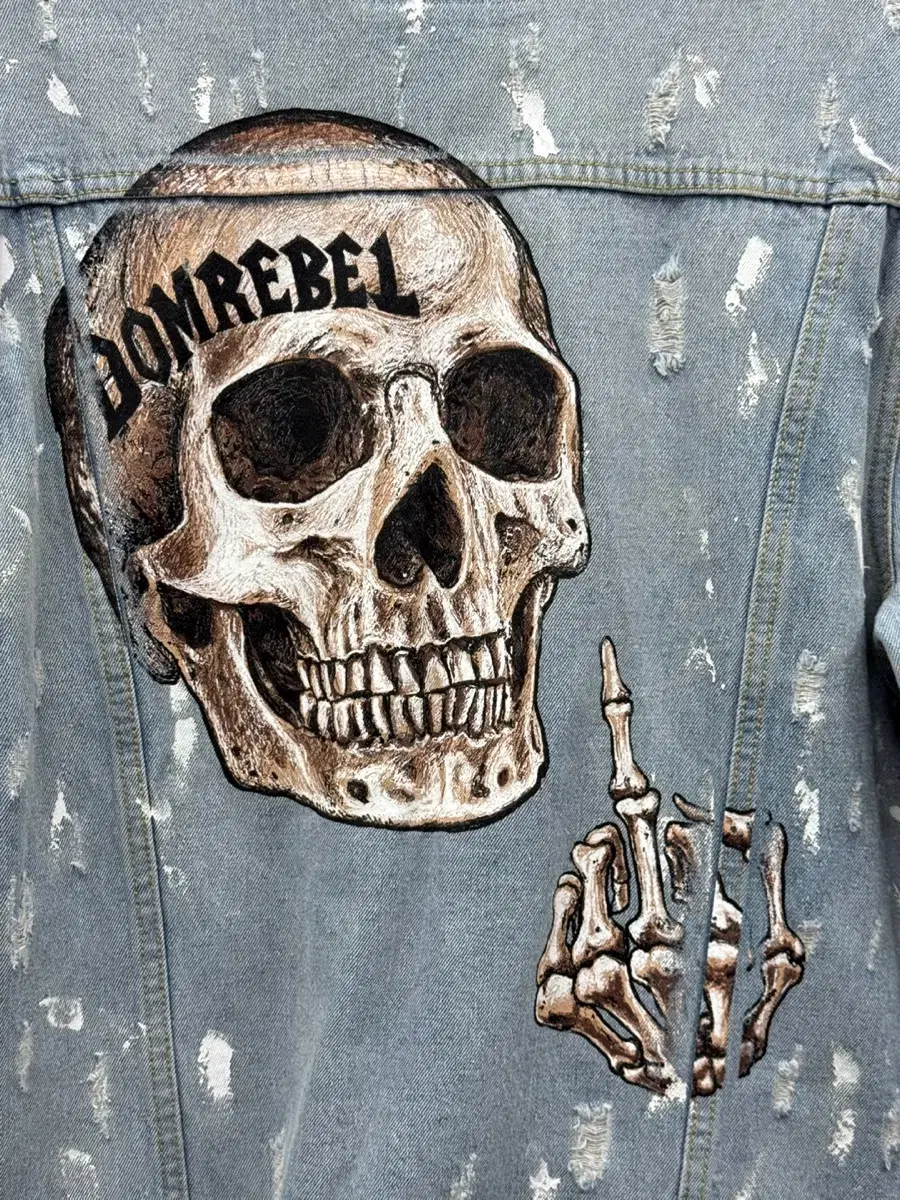 DOMREBEL Painted Denim Jacket L