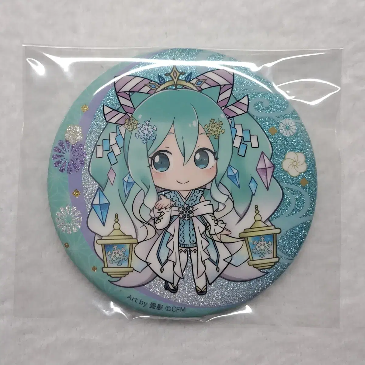 Vocaloid Bokaro Hatsune Miku White Ghost Night Big Can Badge 75mm Merchandise