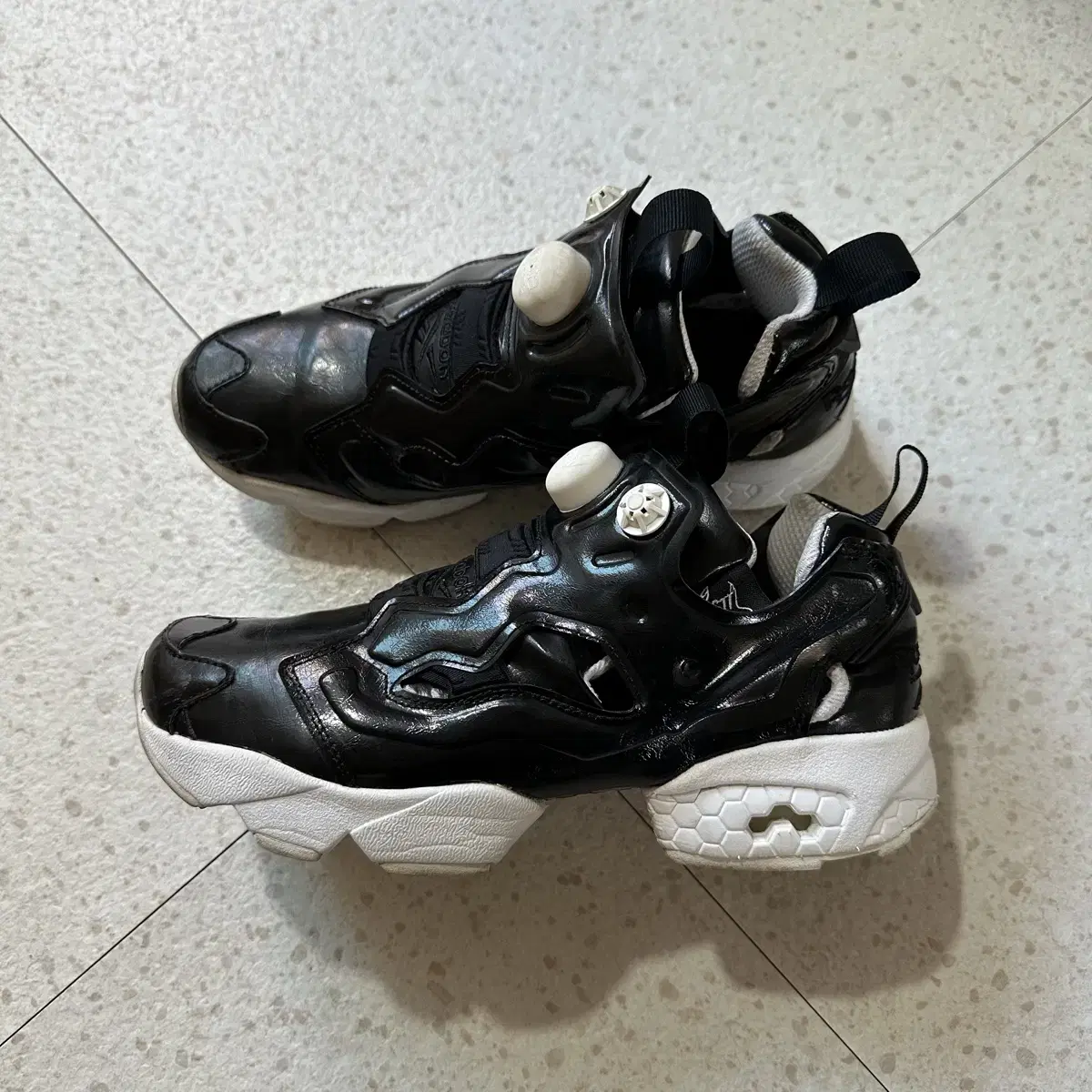 Reebok Fury Black Enamel Sneakers